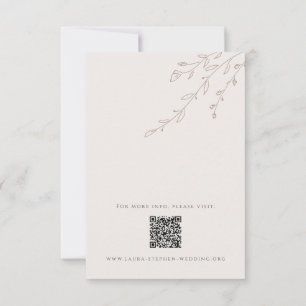 Neutral Beige Wedding Qr Code Enclosure Card