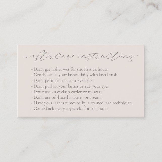 Neutral Biege Tan QR Code Elegant Modern Aftercare Business Card (Front)