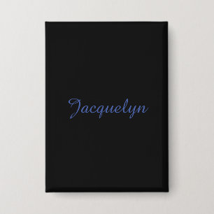Neutral Black & Blue Plain Elegant Modern Own Name