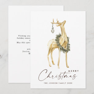 Neutral Bohemian Christmas Composition Greeting Holiday Card