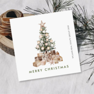 Neutral Bohemian Christmas Tree Corporate Holiday Card