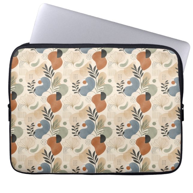 Neutral Boho Abstract Laptop Sleeve (Front)