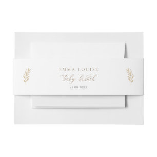 Neutral Boho Baby Brunch  Belly Band Invitation Belly Band