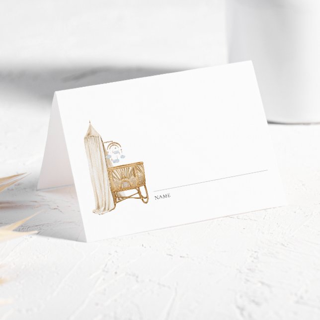 Neutral Boho Baby Brunch  Place Card (Creator Uploaded)