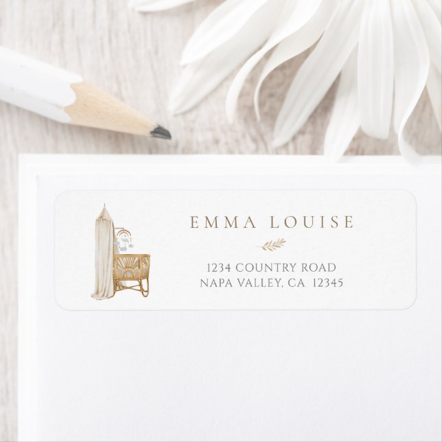 Neutral Boho Baby Brunch  Return Address Label (Insitu)