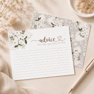Neutral Boho Baby Shower Advice Card