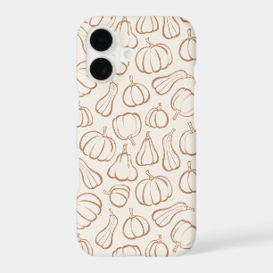 Neutral Boho Beige Pumpkin Pattern Fall Halloween