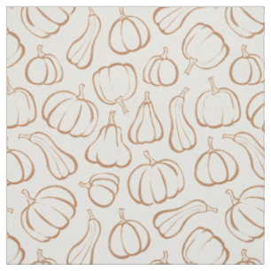 Neutral Boho Beige Pumpkin Pattern Fall Halloween Fabric
