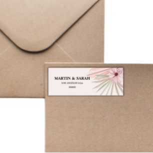 Neutral Boho Botanical Wedding Return Address Label
