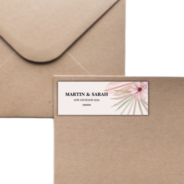 Neutral Boho Botanical Wedding Return Address  Label (Creator Uploaded)