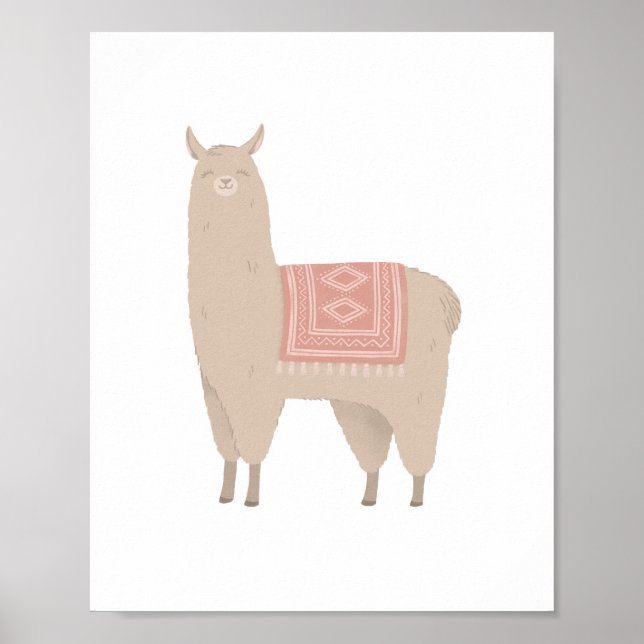 Neutral Boho Llama Girls Room Nursery Decor (Front)