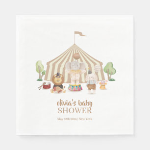 Neutral Boho Magical Safari Circus Baby Shower  Napkin