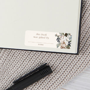 Neutral Boho Nursery Baby Shower Book Gifted By Return Address Label