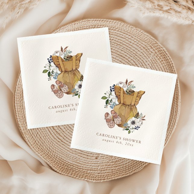 Neutral Boho Nursery Baby Shower Napkin (Creator Uploaded)