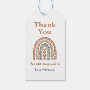 Neutral Boho Rainbow Birthday Gift Tags