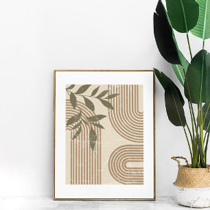 Neutral Boho Rainbow Botanical Abstract Wall Art