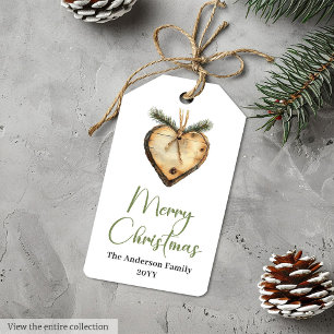 Neutral Boho Rustic Holiday Gift Tag Template