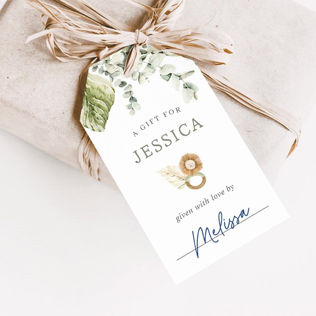 Neutral Boho Safari Baby Shower Display Shower Gift Tags (Creator Uploaded)