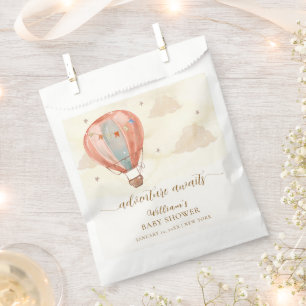 Neutral Boho Vintage Hot Air Balloon Baby Shower  Favour Bag