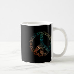 Neutral Boho Yoga Ornate Mandala Peace Sign Hippie Coffee Mug