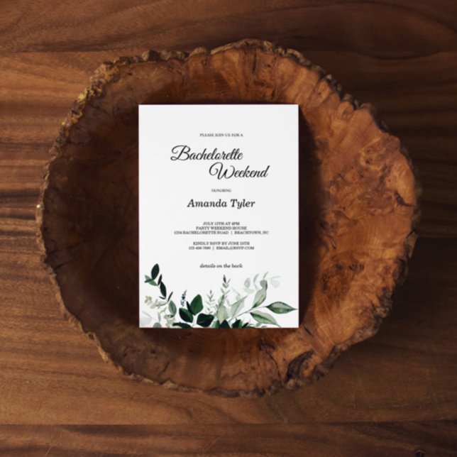 Neutral Botanical Bachelorette Weekend Invitation (Creator Uploaded)