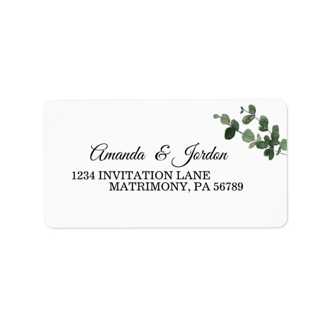 Neutral Botanical RSVP Address Label (Front)