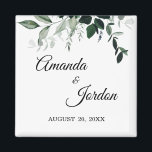 Neutral Botanical Wedding Magnet<br><div class="desc">This Neutral Botanical wedding magnet provides a simple, rustic plant palate to coordinate with any traditional wedding theme. The minimal greenery, with dark and grey shades of elegant green eucalyptus leaves and plant foliage, alongside the classy casual calligraphy, open up a minimalist nature vibe to a classic, formal marriage celebration....</div>