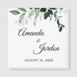 Neutral Botanical Wedding Magnet<br><div class="desc">This Neutral Botanical wedding magnet provides a simple, rustic plant palate to coordinate with any traditional wedding theme. The minimal greenery, with dark and grey shades of elegant green eucalyptus leaves and plant foliage, alongside the classy casual calligraphy, open up a minimalist nature vibe to a classic, formal marriage celebration....</div>