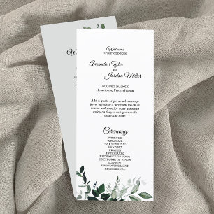 Neutral Botanical Wedding Program