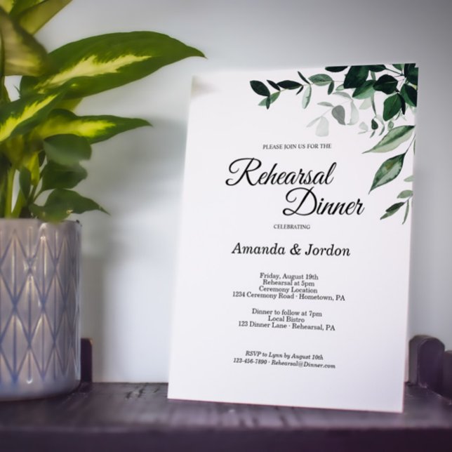Neutral Botanical Wedding Rehearsal Dinner Invitation (Creator Uploaded)