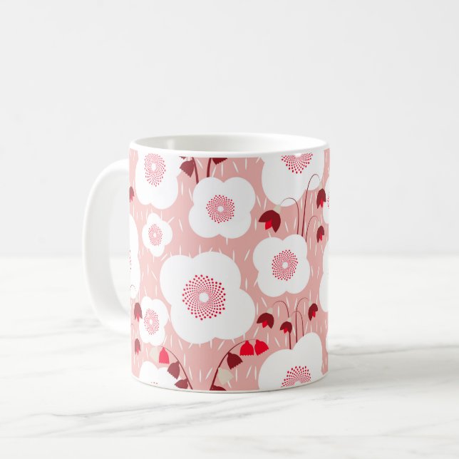 Neutral Botanicals - Poppies pink Coffee Mug (Front Left)