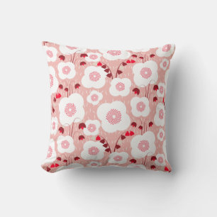 Neutral Botanicals - Poppies pink Cushion