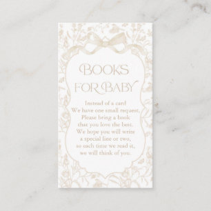 Neutral Bow Baby Shower Book Enclosure Card