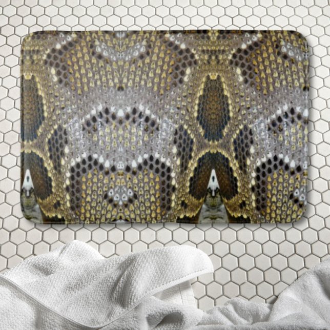 neutral brown beige animal print snake skin bath mat (neutral brown beige animal print snake skin bath mat)