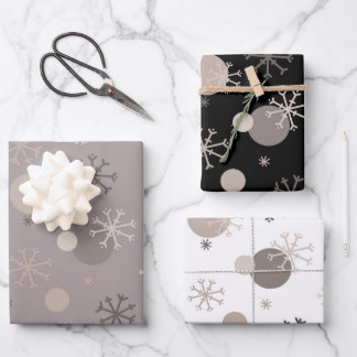 Neutral Brown Beige Boho Winter Christmas Wrapping Paper Sheet