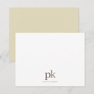 Neutral Brown Clean Typography Monogram Card