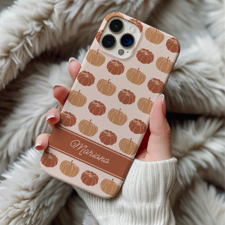 Neutral Brown & Orange Autumn Pumpkins iPhone 15 Pro Case