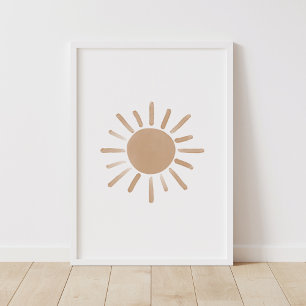 Neutral Brown Sun Boho Nursery Decor