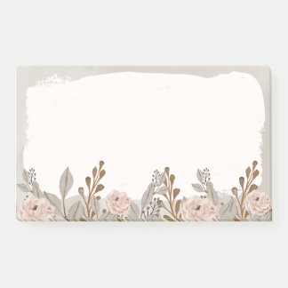 Neutral Brown Tan Floral Post-it Notes