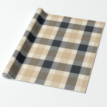 Neutral Brown Tartan Plaid Pattern Wrapping Paper