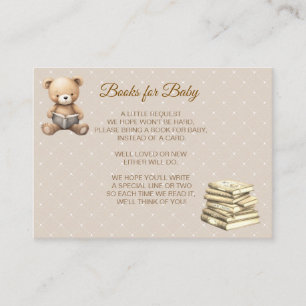 Neutral Brown Teddy Bear - Books for Baby Enclosure Card