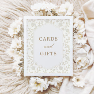 Neutral Brown Toile Horse Cards & Gifts Sign