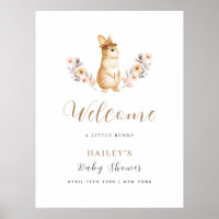 Neutral Bunny Wildflower Welcome Baby Shower 