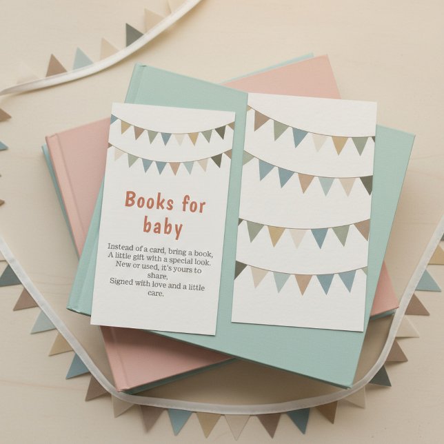 Neutral bunting books for baby insert card (Neutral bunting books for baby insert card)