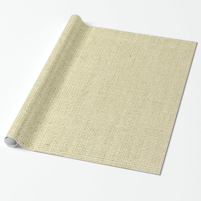 Neutral Burlap Wrapping Paper (Unrolled)