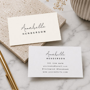 Neutral Business Cards Minimalist Elegant Cream