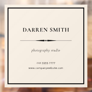 Neutral Business Office Name Frame Black