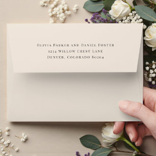 Neutral Champagne Return Address Wedding Envelope