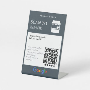 Neutral Charcoal Spa Review Us QR Code Sign