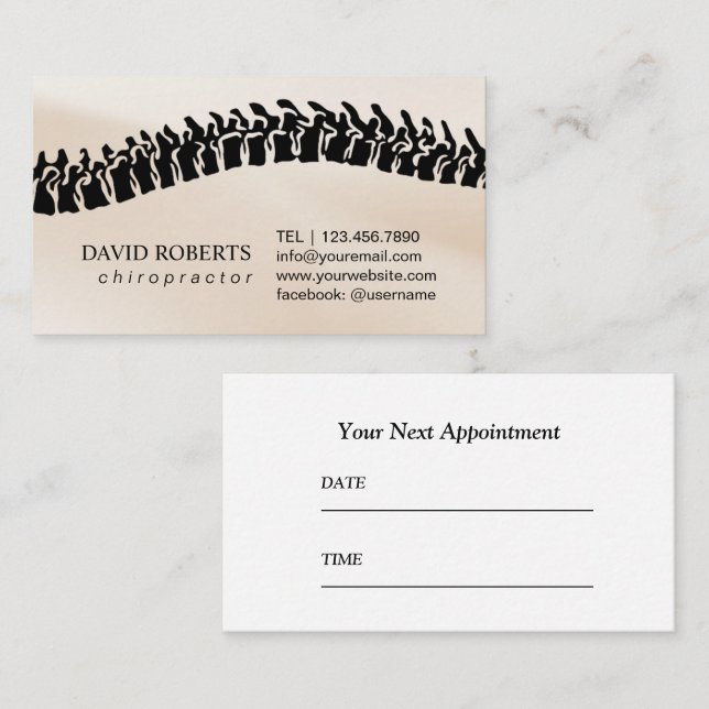 Neutral Chiropractor Appointment Card  (Front/Back)
